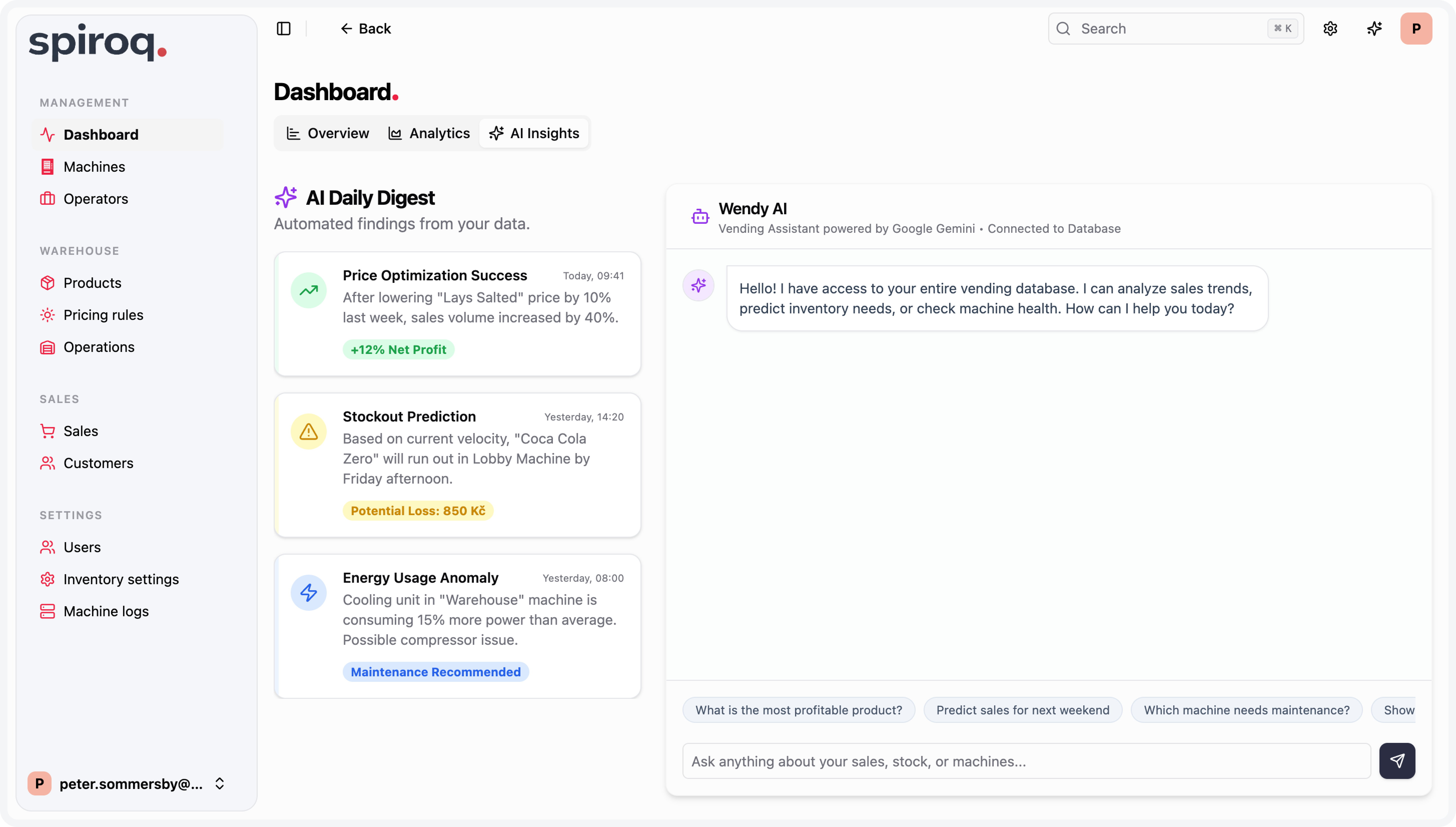 Application Screenshot Dashboard